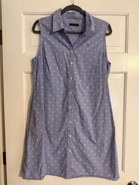 Tommy Hilfiger Light Blue and White Gingham Dot Shirt